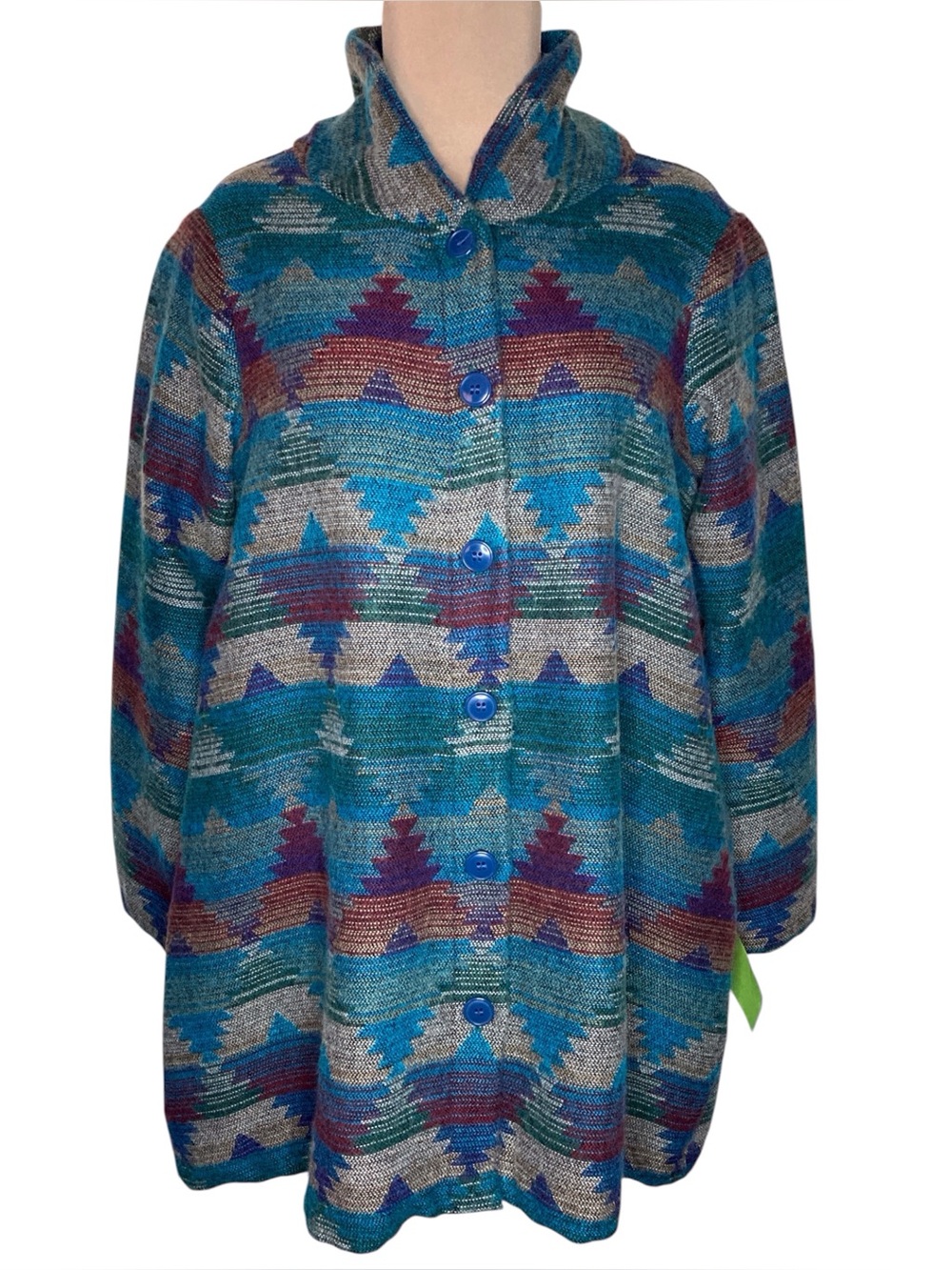 NOS Vintage Southwestern A-line Woven Blanket Jacket M